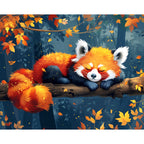 Herbstlicher Roter-Panda-Nickerchen