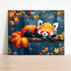 Herbstlicher Roter-Panda-Nickerchen