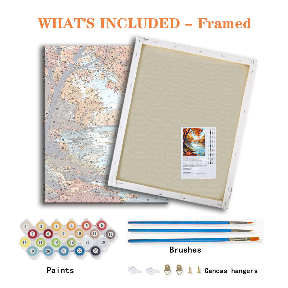 Herbstliches Flussleuchten – Malen nach Zahlen