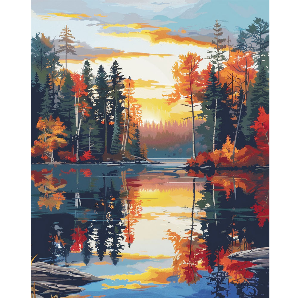 Herbst-Tagundnachtgleiche - Malen nach Zahlen