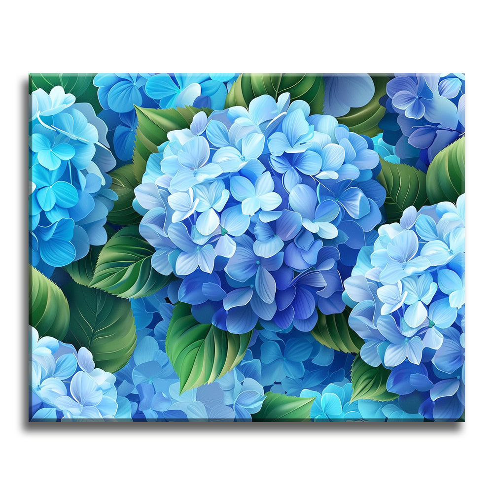 Blaue Hortensien-Ruhe