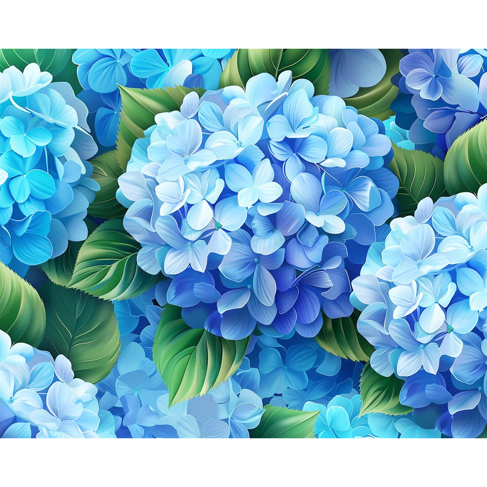 Blaue Hortensien-Ruhe