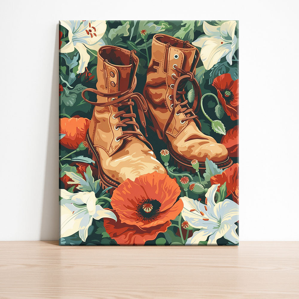Boote inmitten der Blüten