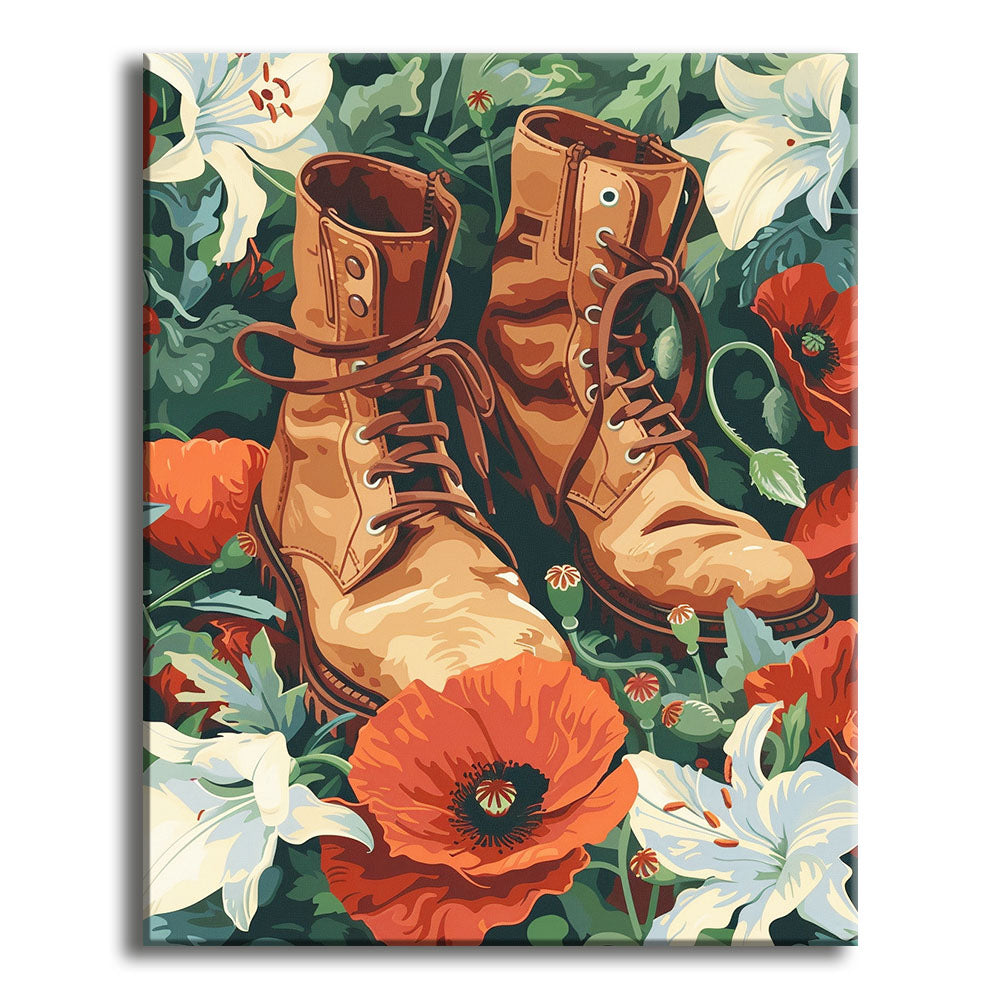 Boote inmitten der Blüten
