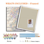 Blüten an der Backsteinmauer – Malen nach Zahlen