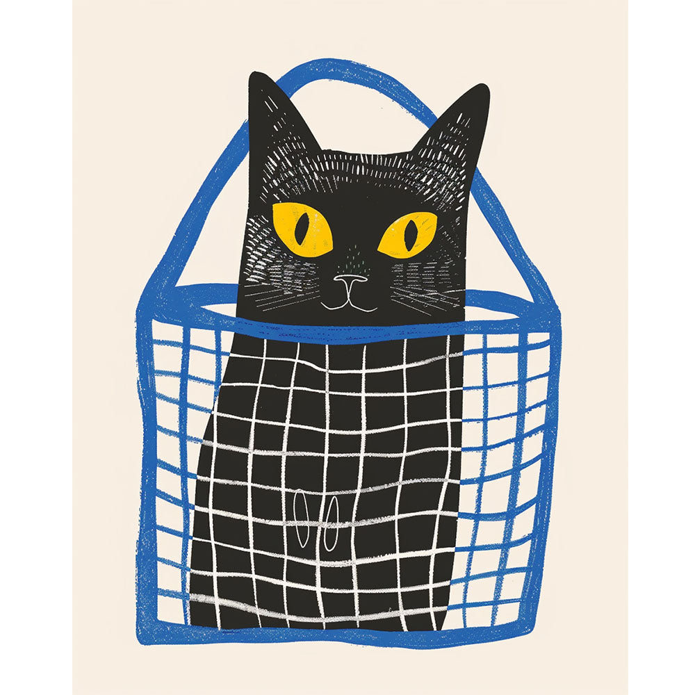 Katze im Korb - Malen nach Zahlen