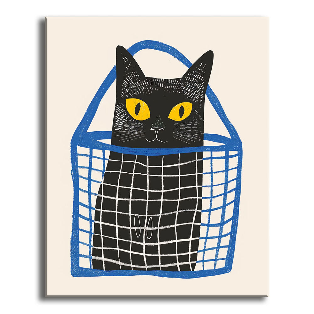 Katze im Korb - Malen nach Zahlen