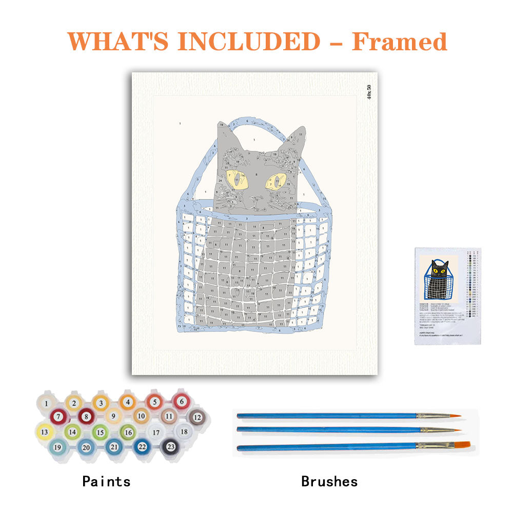 Katze im Korb - Malen nach Zahlen