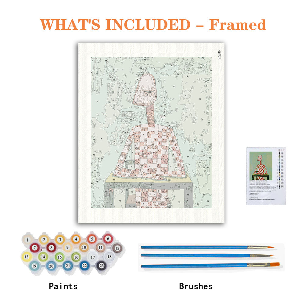 Karierte Kontemplation - Malen nach Zahlen