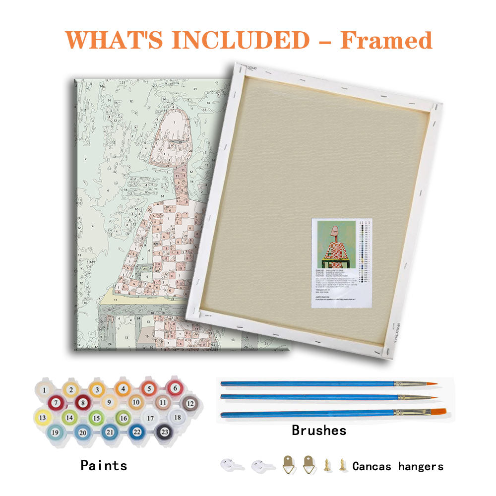 Karierte Kontemplation - Malen nach Zahlen