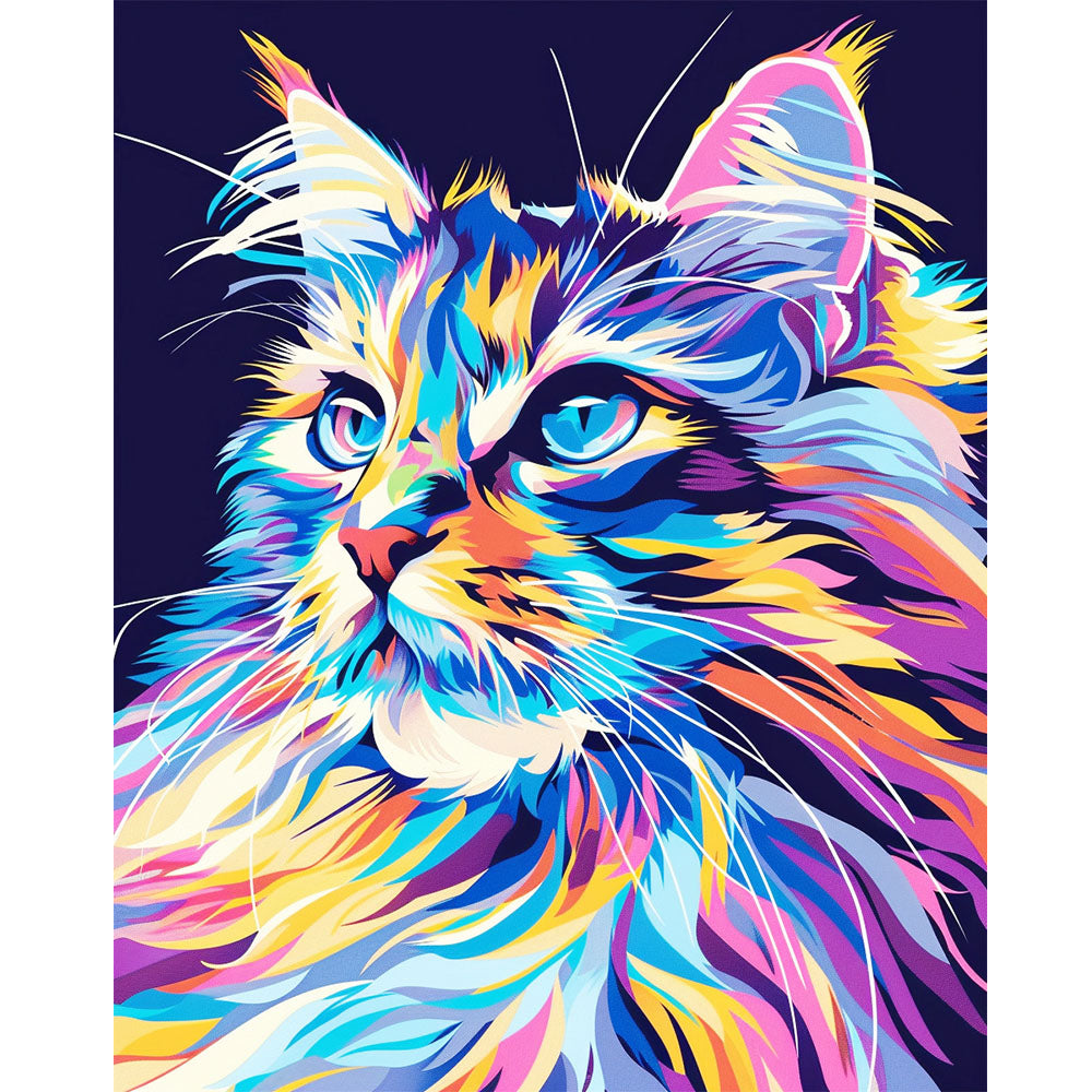 Chromatische Coole Katze - Malen nach Zahlen