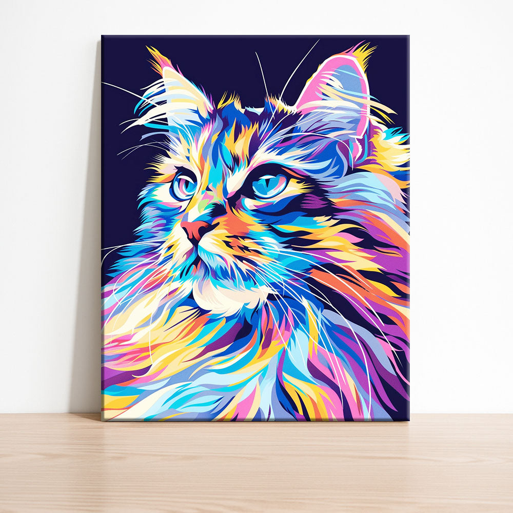 Chromatische Coole Katze - Malen nach Zahlen