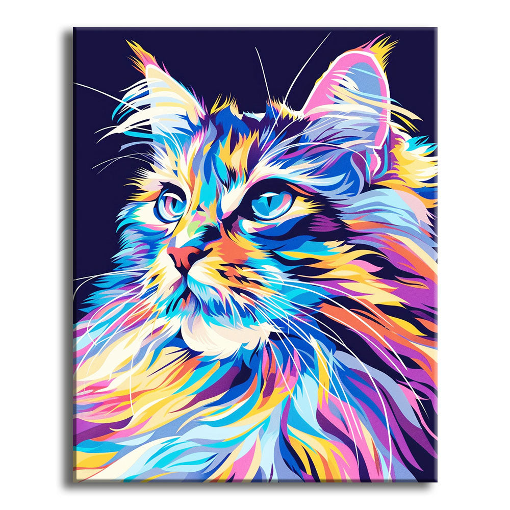 Chromatische Coole Katze - Malen nach Zahlen
