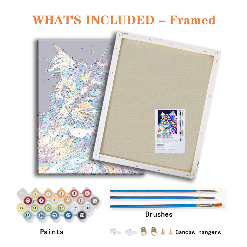 Chromatische Coole Katze - Malen nach Zahlen