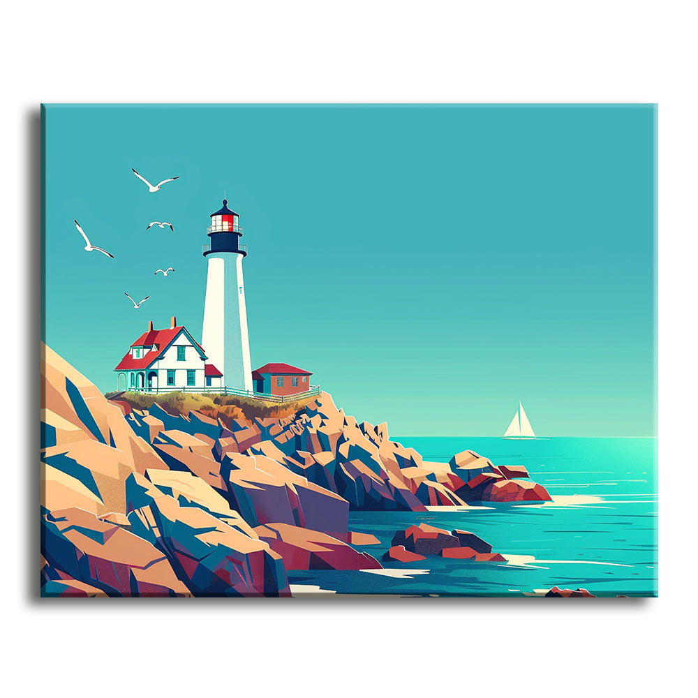 Küstenleuchtfeuer - Malen nach Zahlen