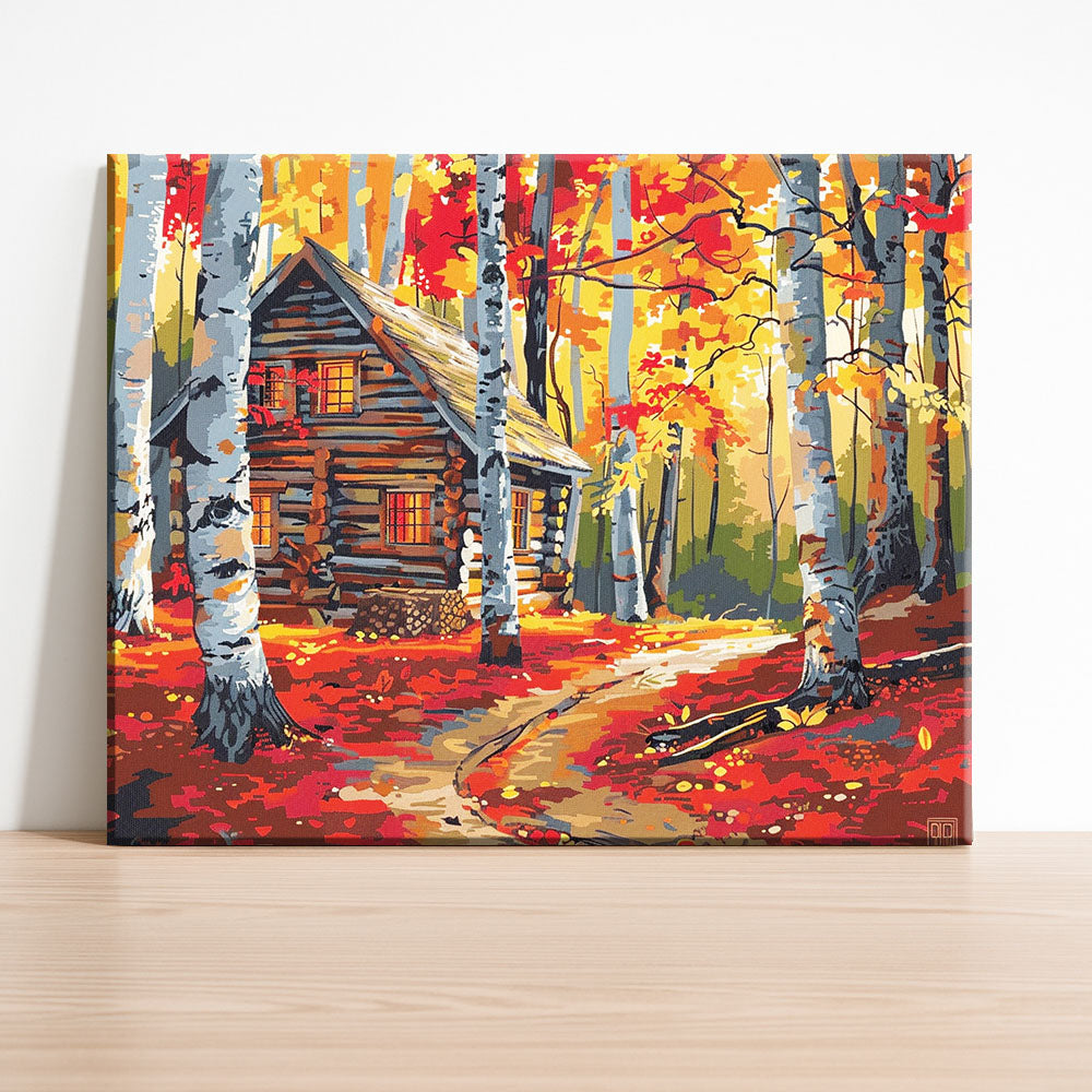 Gemütlicher Herbst-Rückzugsort – Malen nach Zahlen