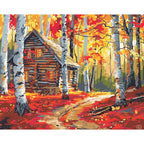 Gemütlicher Herbst-Rückzugsort – Malen nach Zahlen