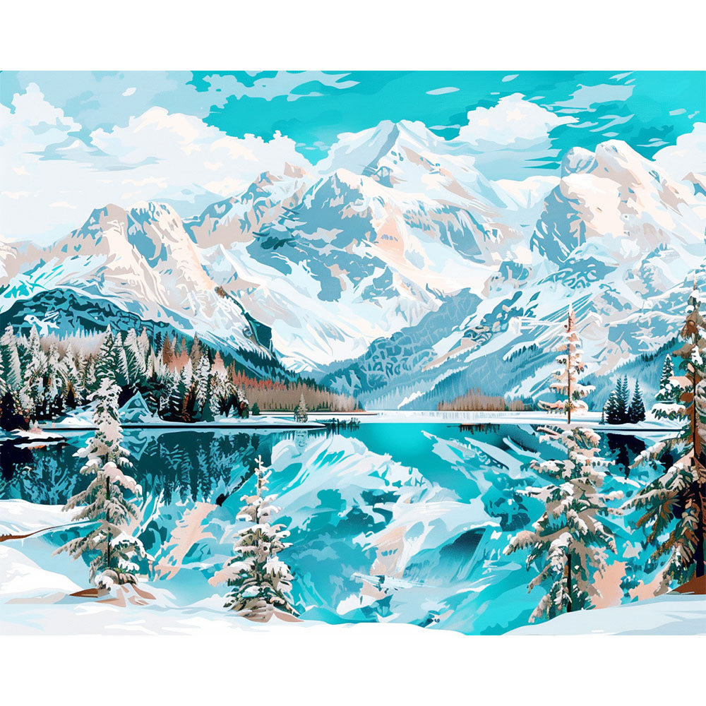 Kristallberg-Gelassenheit – Malen nach Zahlen