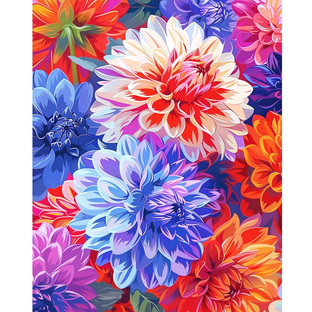 Dahlien-Glanz - Malen nach Zahlen