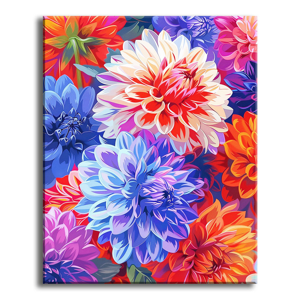 Dahlien-Glanz - Malen nach Zahlen