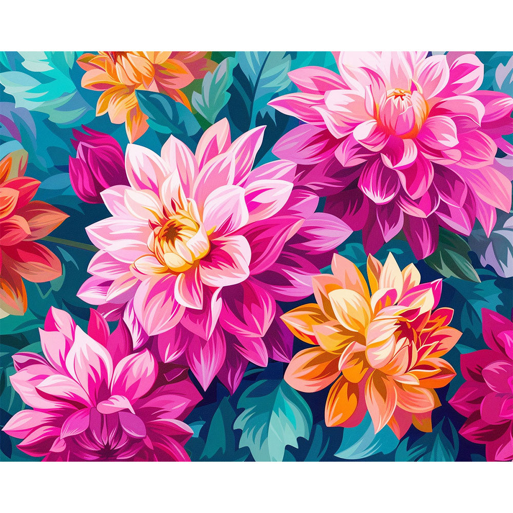 Dahlien-Traum - Malen nach Zahlen