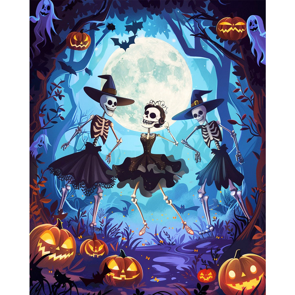 Tanzende Skelette Ball - Malen nach Zahlen