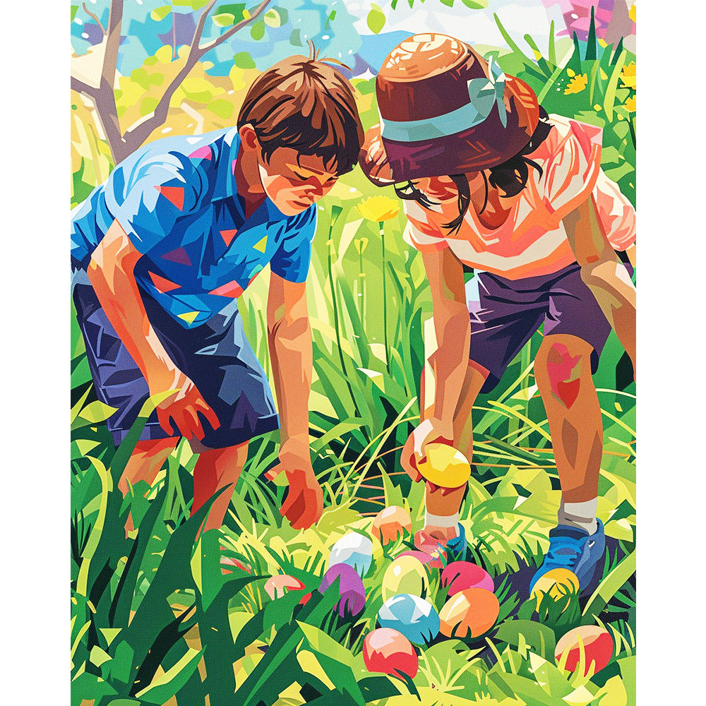 Ostereierjagd-Abenteuer - Malen nach Zahlen