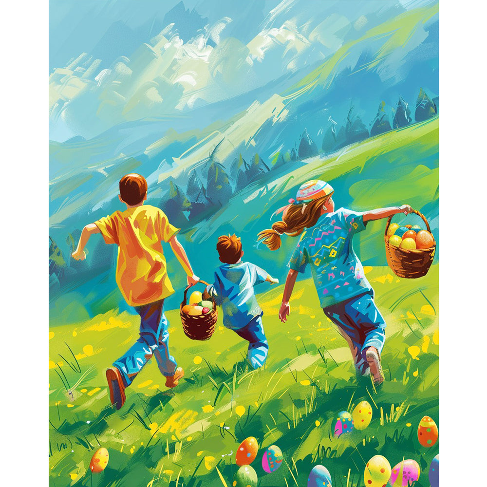 Ostereiersuche-Freude - Malen nach Zahlen