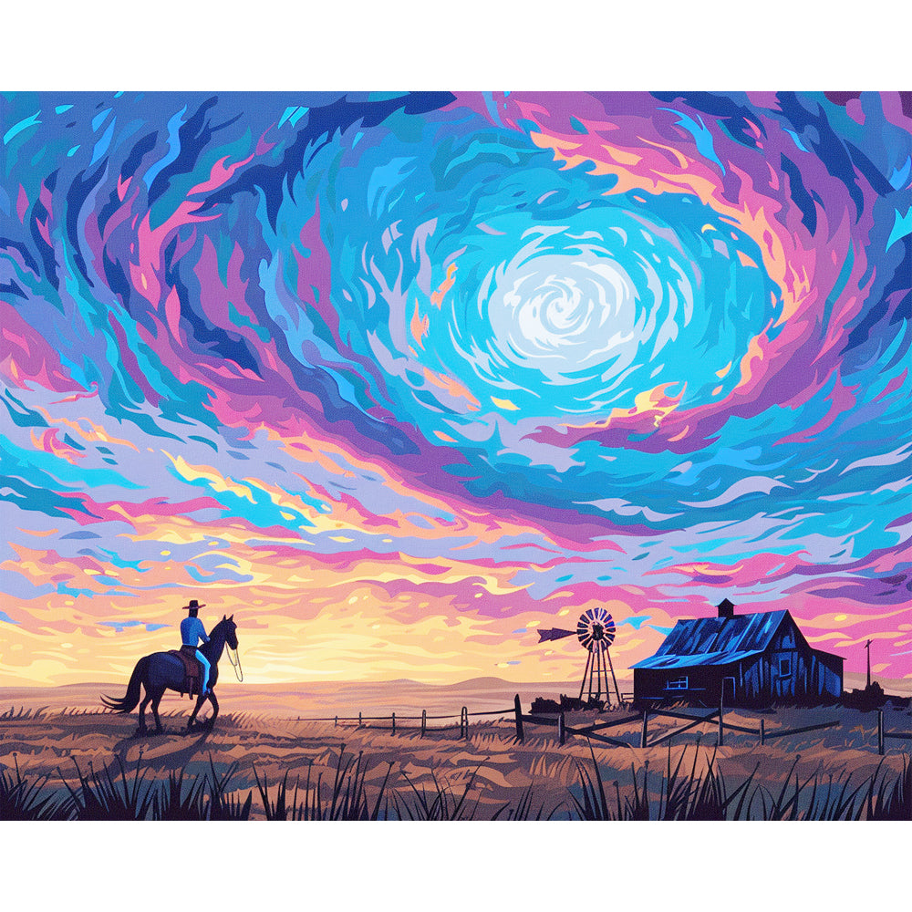 Elektrischer Himmelsreiter – Malen nach Zahlen