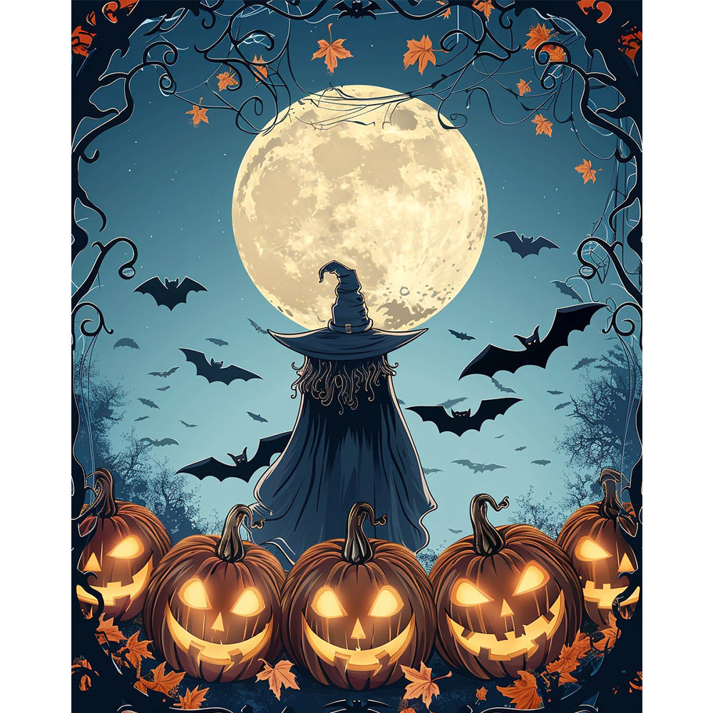 Verzauberte Halloween-Nacht - Malen nach Zahlen