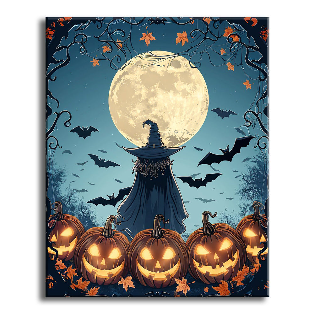 Verzauberte Halloween-Nacht - Malen nach Zahlen