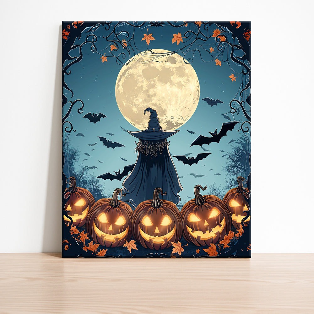 Verzauberte Halloween-Nacht - Malen nach Zahlen