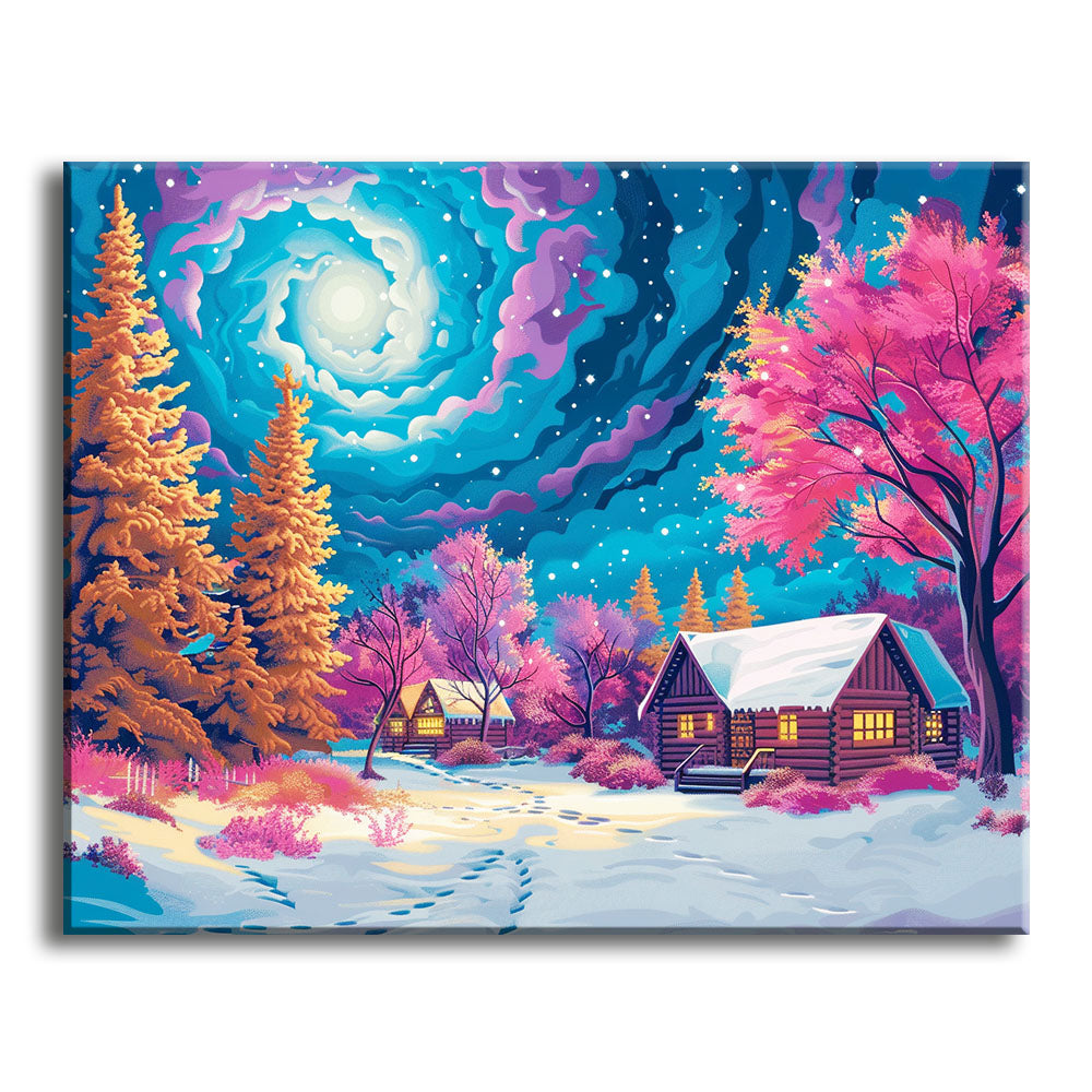 Bezauberter Wintertraum - Malen nach Zahlen