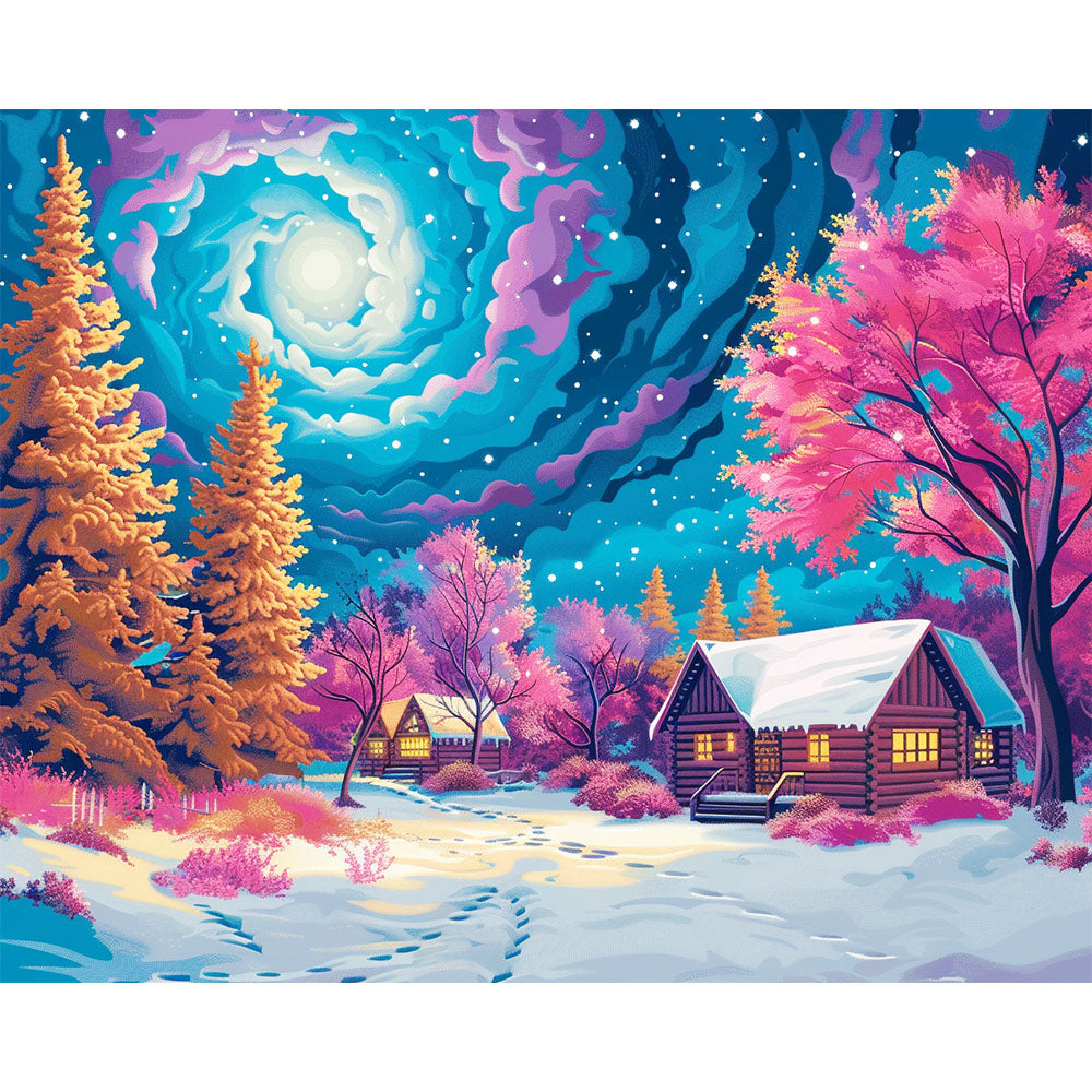 Bezauberter Wintertraum - Malen nach Zahlen