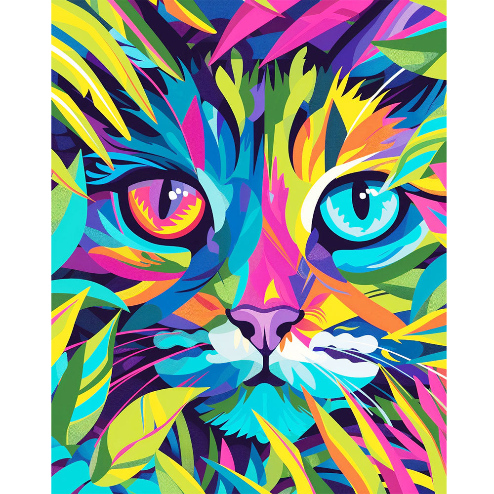 Fauvistische Katze - Malen nach Zahlen