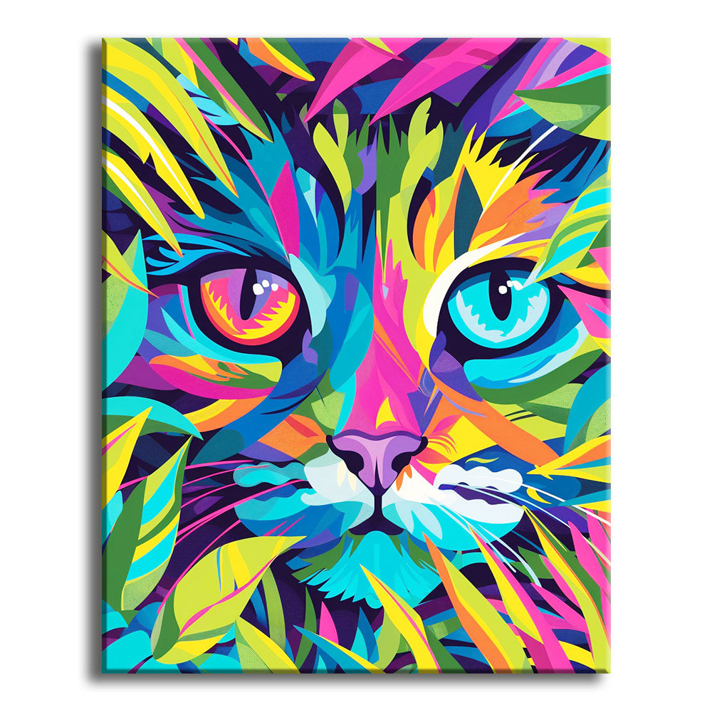 Fauvistische Katze - Malen nach Zahlen