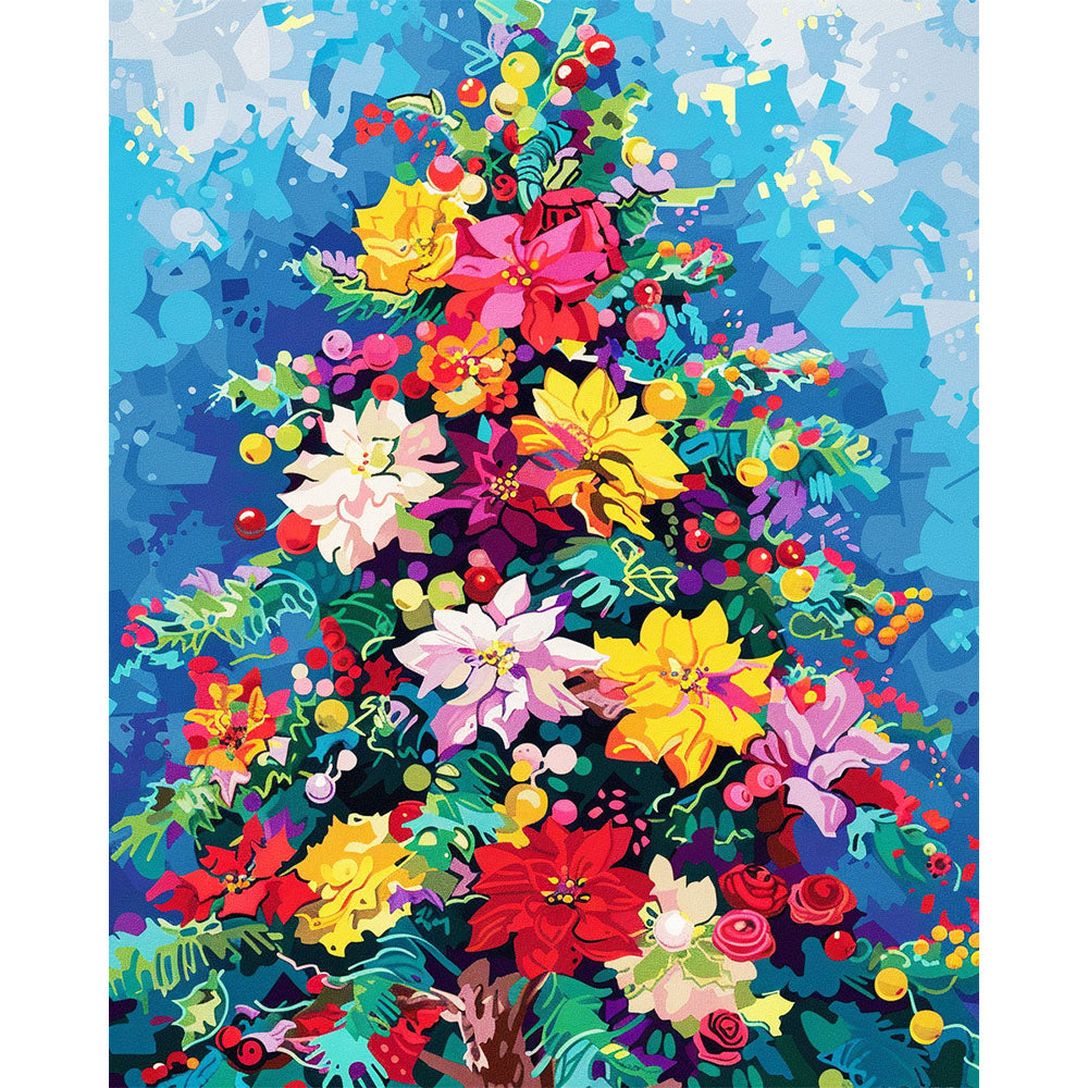 Festlicher Blumenbaum - Malen nach Zahlen