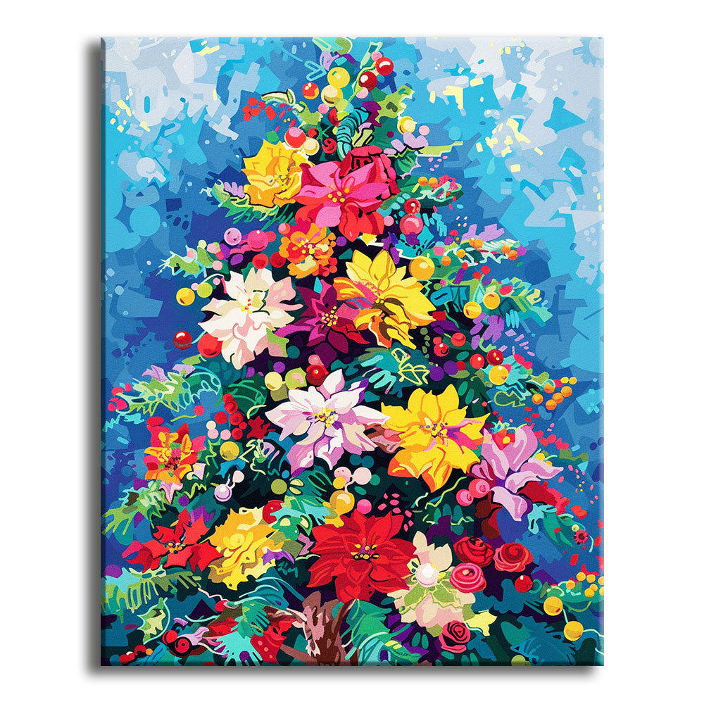 Festlicher Blumenbaum - Malen nach Zahlen