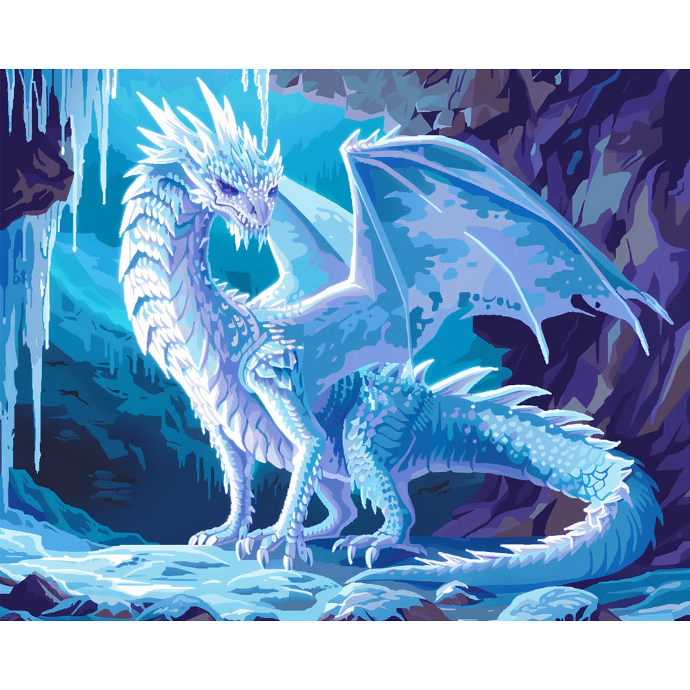 Drachenhort des Frosts – Malen nach Zahlen