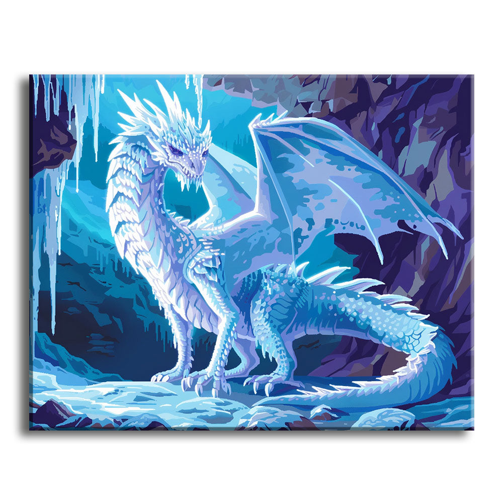 Drachenhort des Frosts – Malen nach Zahlen