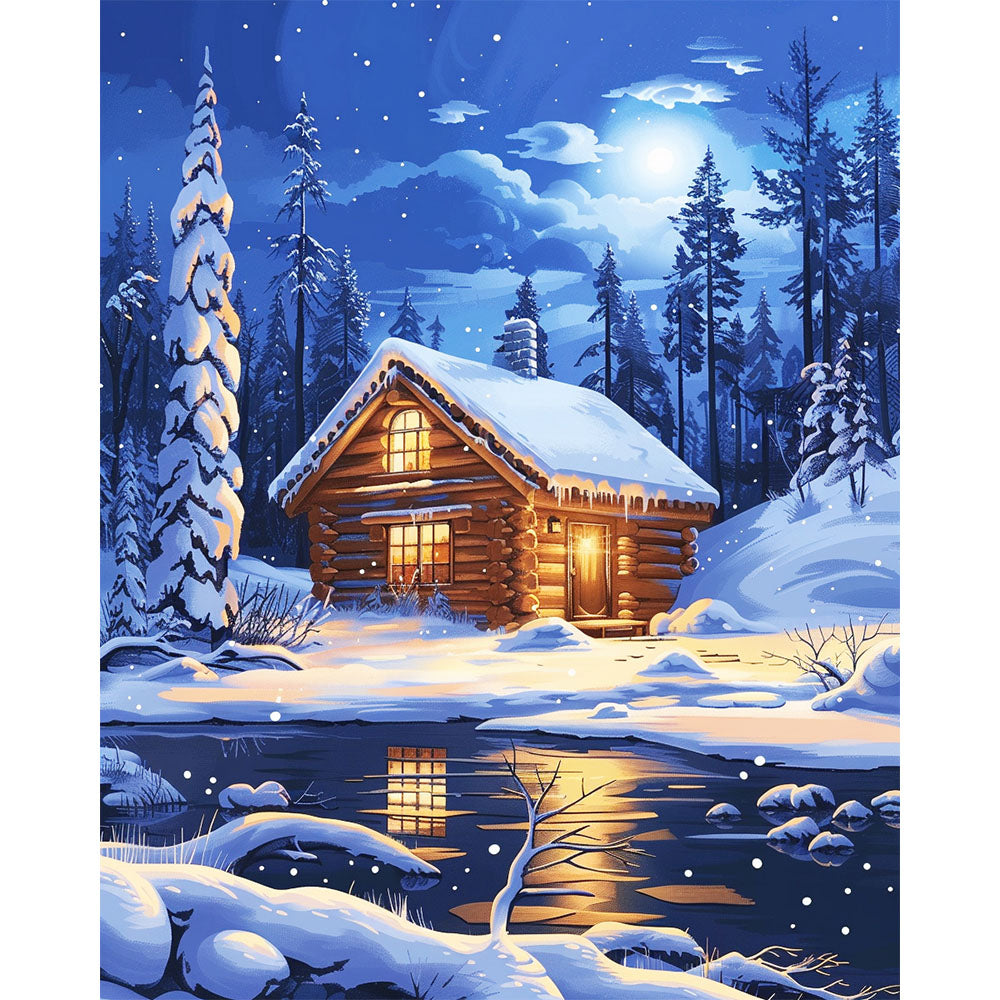 Frostlicht-Hütte - Malen nach Zahlen