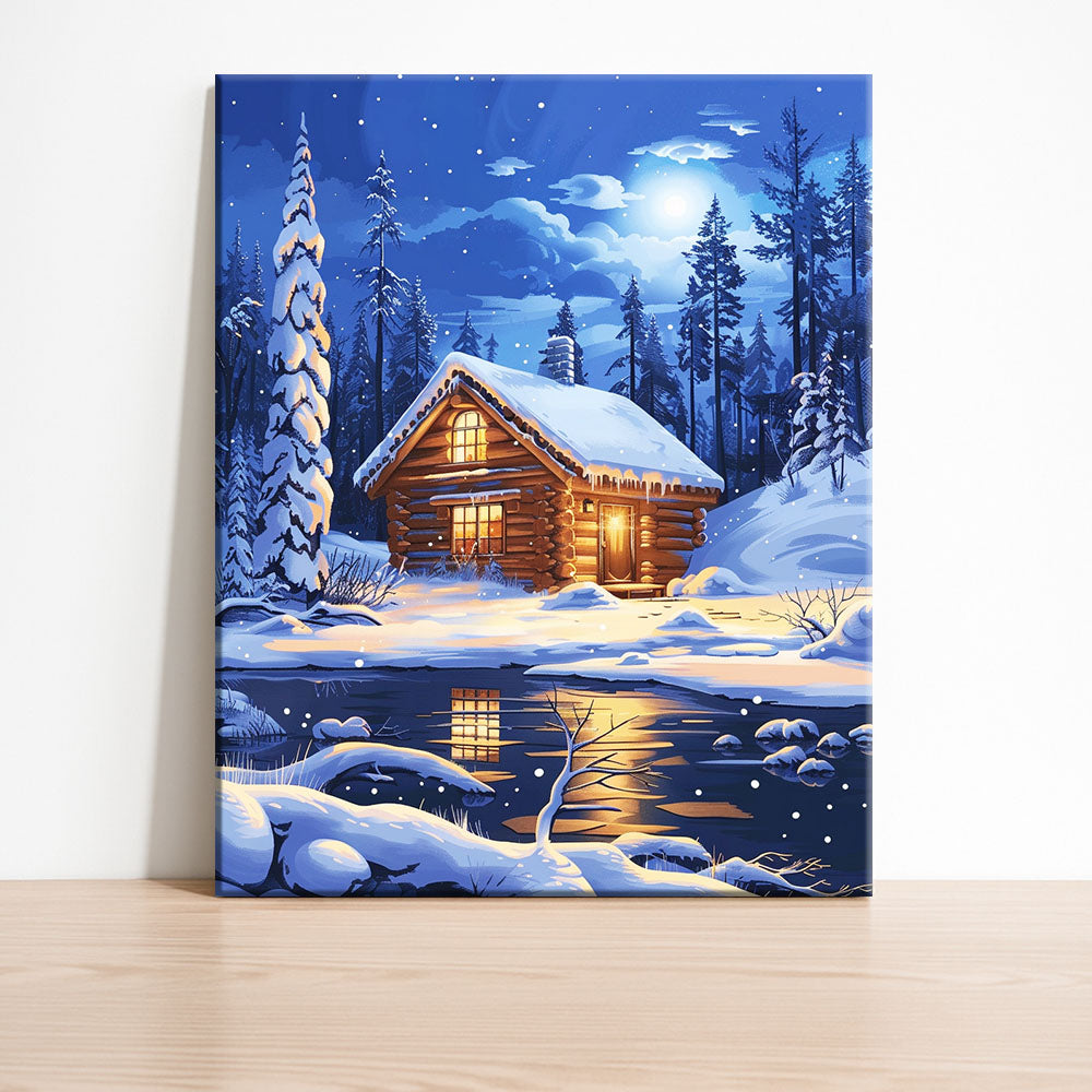 Frostlicht-Hütte - Malen nach Zahlen