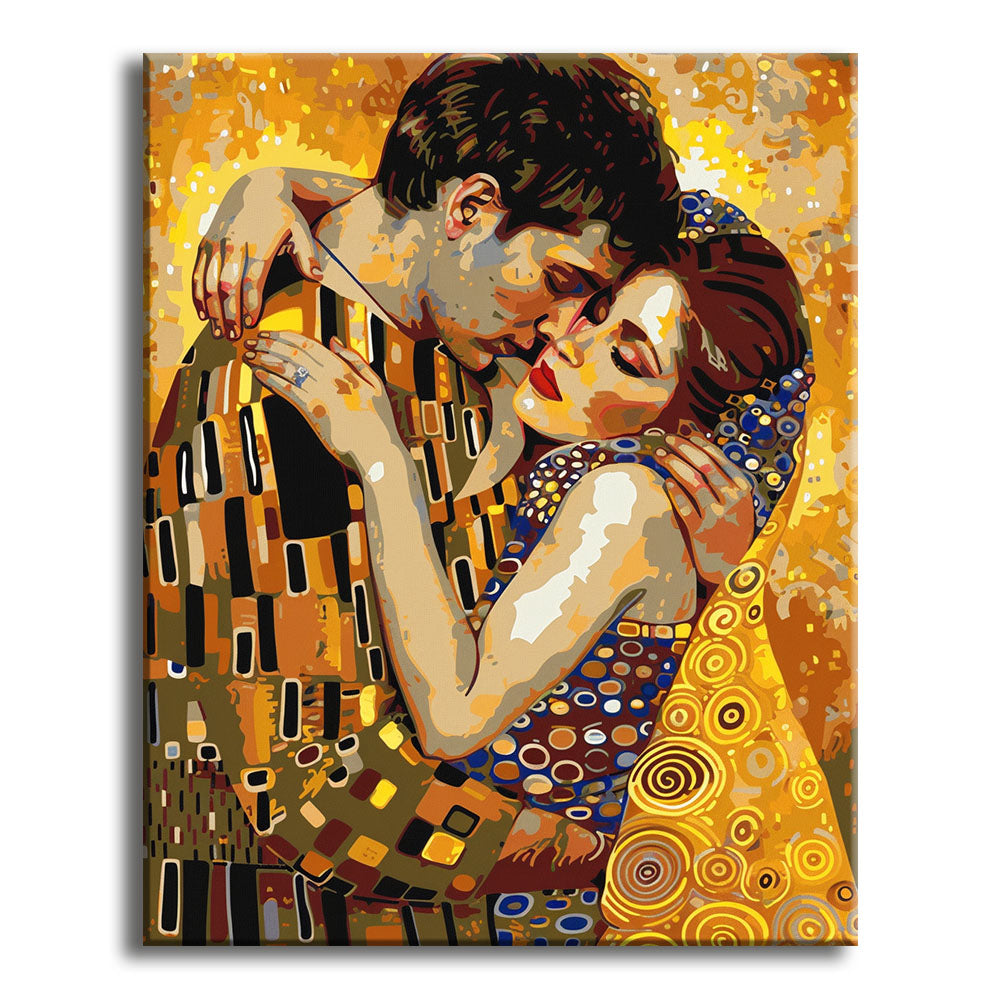 Goldene Umarmung – Malen nach Zahlen