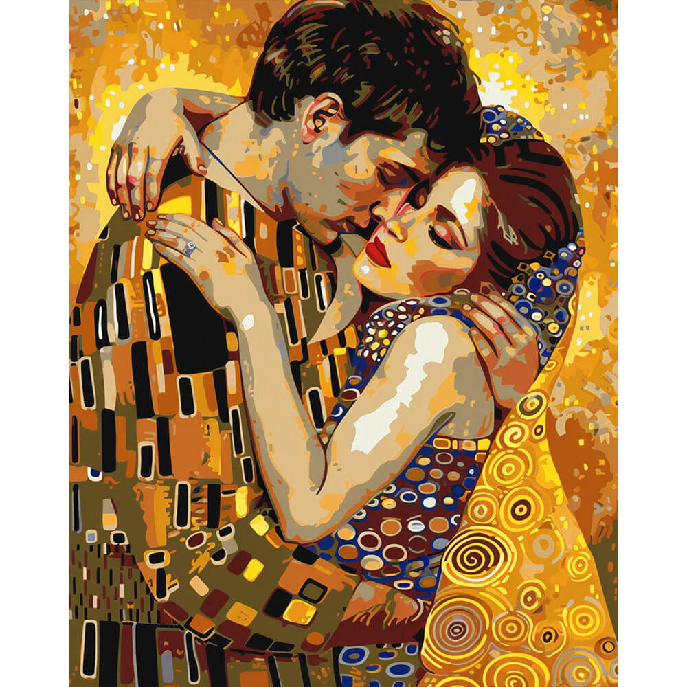 Goldene Umarmung – Malen nach Zahlen