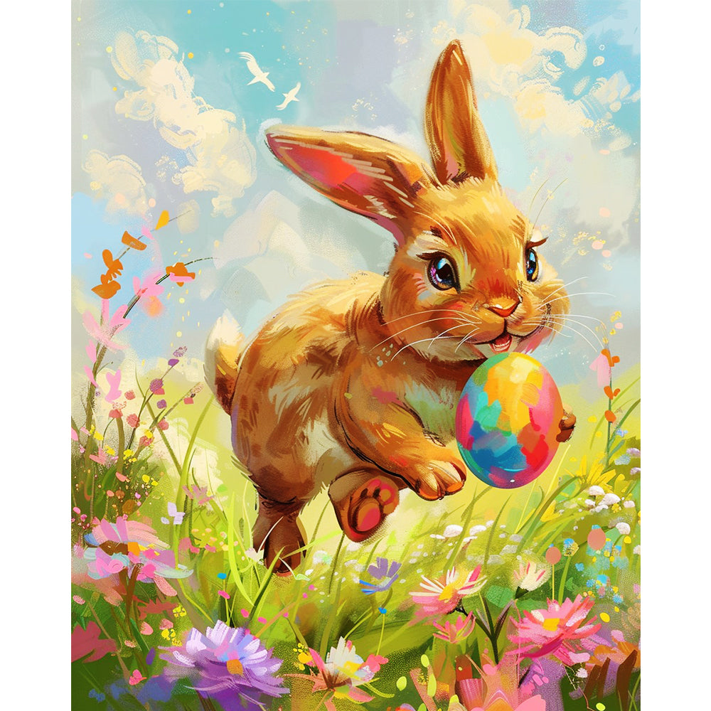 Fröhliches Hasen-Oster-Malset - Malen nach Zahlen
