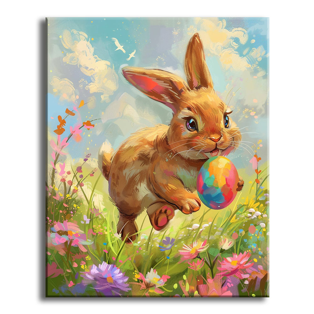 Fröhliches Hasen-Oster-Malset - Malen nach Zahlen