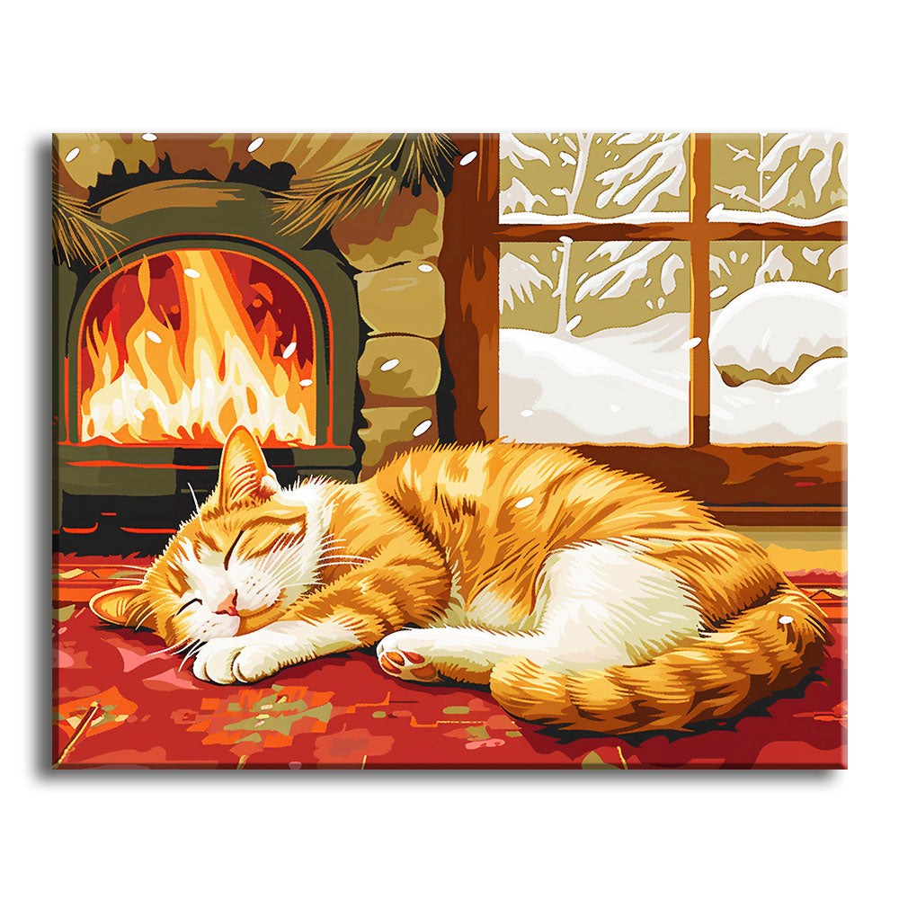 Kamin-Idyll - Malen nach Zahlen