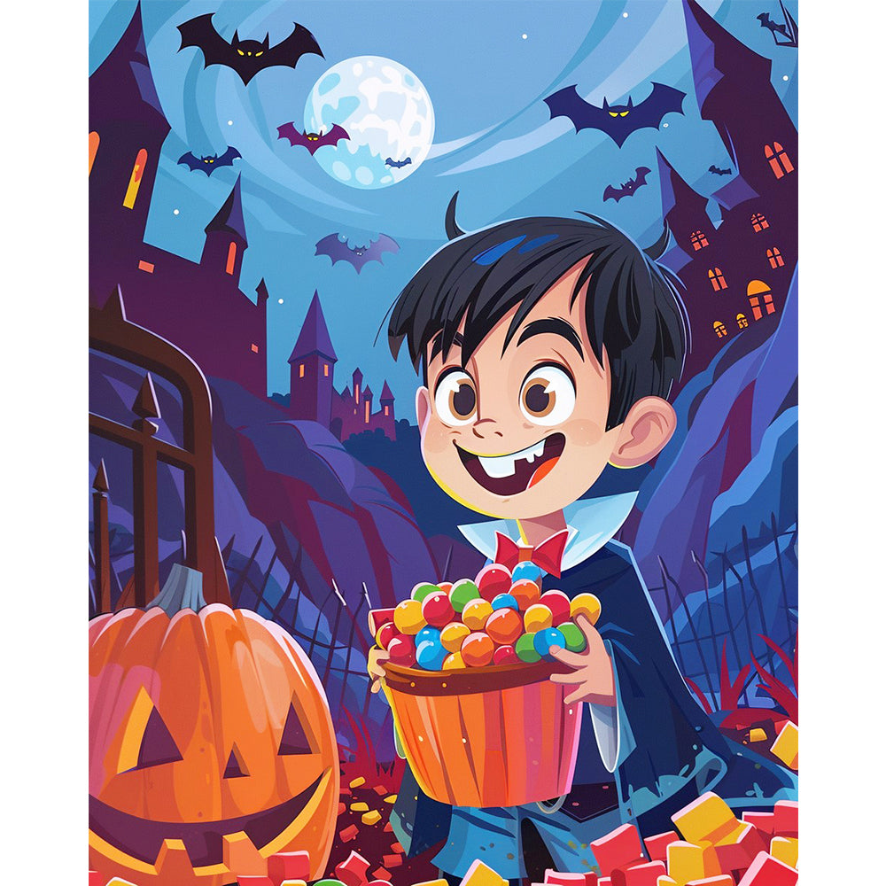 Kleine Vampirs süße Nacht – Malen nach Zahlen