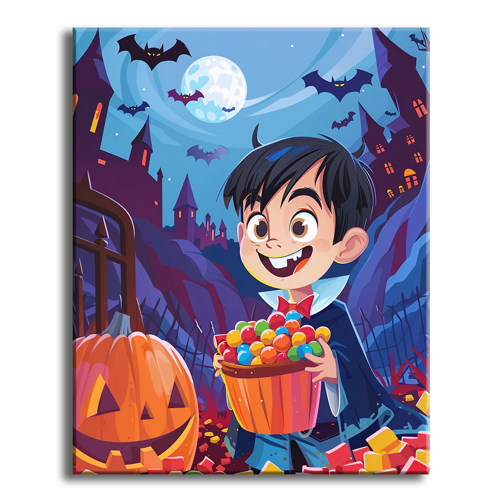 Kleine Vampirs süße Nacht – Malen nach Zahlen