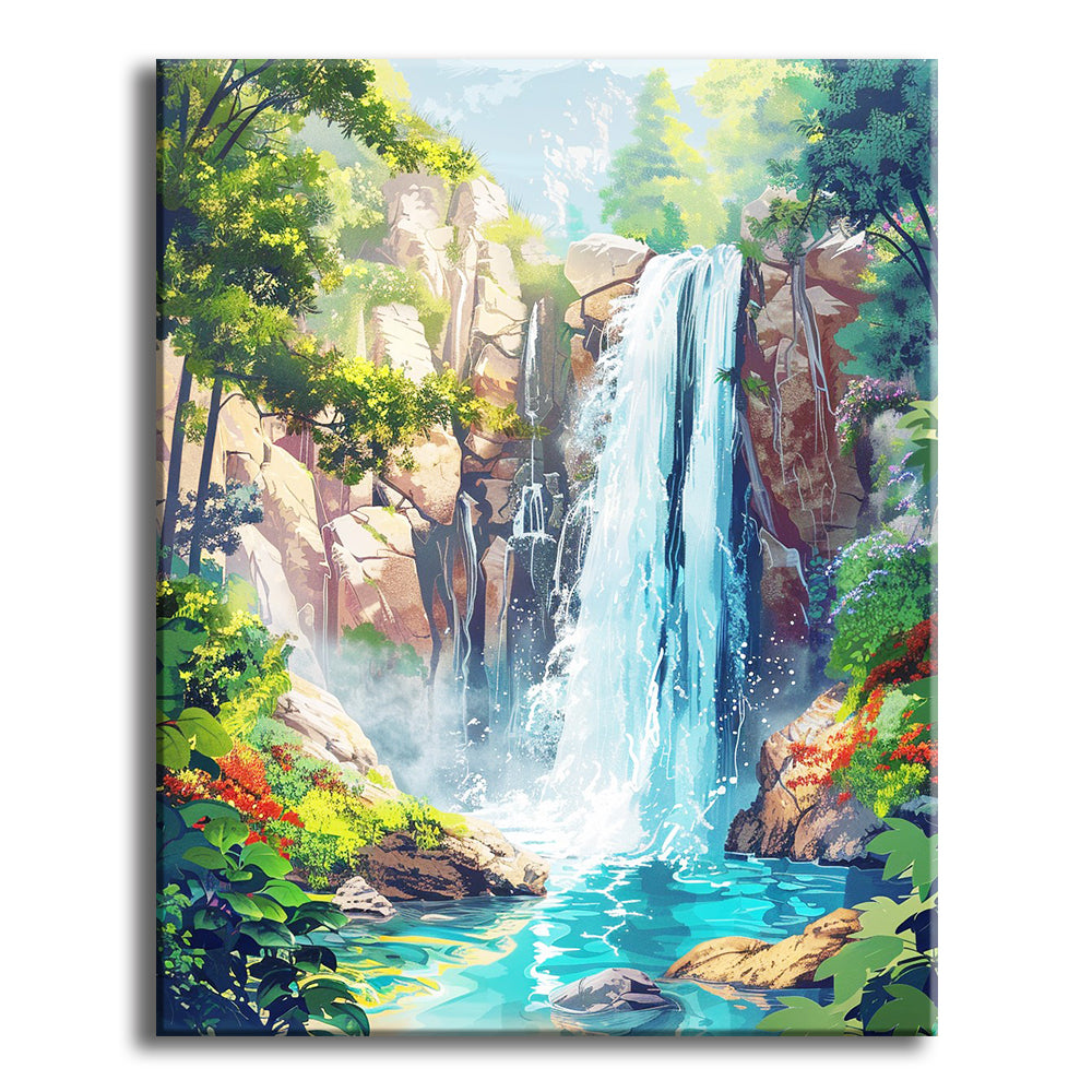 Majestätische Wasserfall-Ruhe